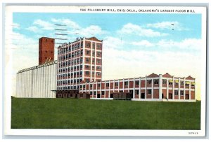 1935 Oklahoma's Largest Flour Mill The Pillsbury Mill Enid Oklahoma OK Postcard