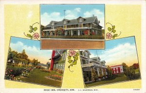 Postcard Multiple Views of Rose Inn Hotel in Crossett, Arkansas~114683