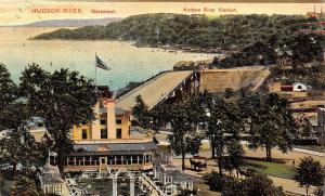 Claremont Hotel Along Hudson River & Viaduct~Postcard Mailed 1910 @ Hamden NY