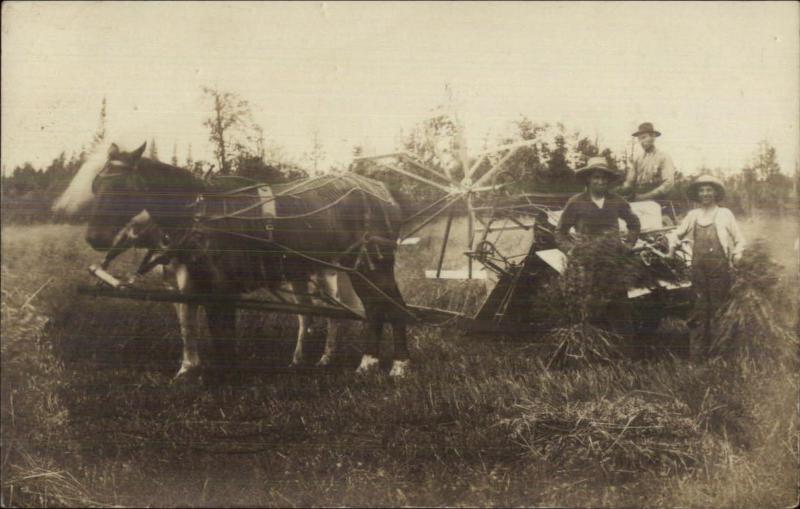 Ingallston MI Farming Farmers Apparatus 1909 Real Photo Postcard