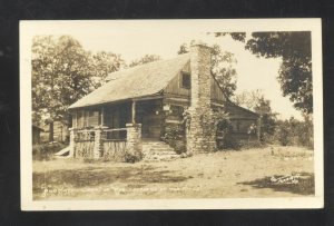 RPPC BRANSON MISSOURI SHEPHERD OF THE HILLS MATT'S CABIN REAL PHOTO POSTCARD