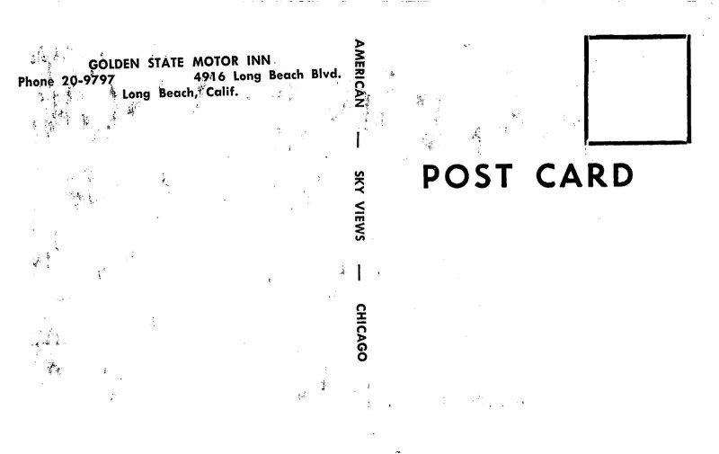1960s Long Beach California Golden State Motor Inn occupation Postcard 25-5799