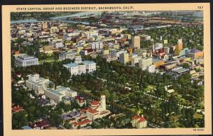 California ~ Aerial View State Capitol Group Business District SACRAMENTO LINEN