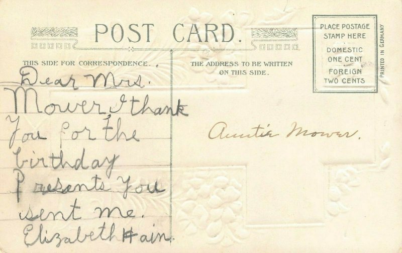 LP21  Easter Postcard Winsch Publisher Angel Lillies 