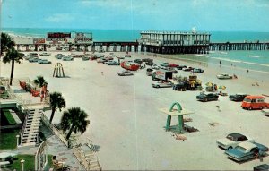 Florida Daytona Beach Looking Northeast Showing Beach and Pier