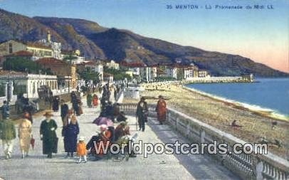 La Promenade du Midi LL Menton, France, Carte, Unused 