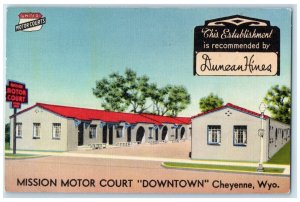 1946 Mission Motor Court Cheyenne Wyoming WY Posted Vintage Postcard