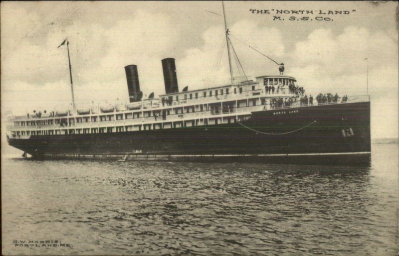 Steamship NORTH LAND - MSS Co Used Portland ME 1910 Postcard