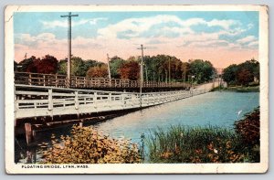 Lynn Massachusetts~Floating Bridge Over Pond~PM 1916~CT American Art~Vintage PC