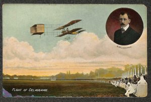 VOISIN BIPLANE LEON DELAGRANGE FRANCE / GREAT BRITAIN UK POSTCARD (c. 1910)