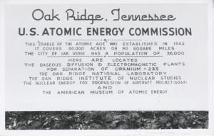 Oak Ridge TN Tennessee ~ U.S. Atomic Energy Commission ~ RPPC Postcard