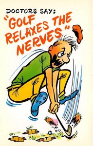 Golf Postcard Doctors Say Golf Relaxes the Nerves Comic Unused