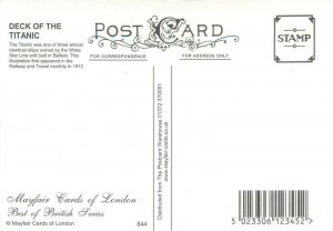 Deck of the Titanic Mayfair post card