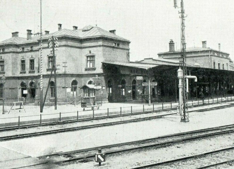 1914-18 WWI German Grenz-Bahnhof Herbesthal Train Station Feldpost Postcard P20 