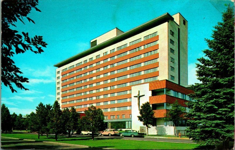 Colorado Springs CO Penrose Hospital Street View Cars 1970 Chrome Postcard