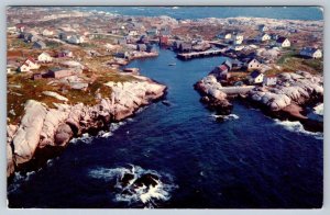 Air View, Peggy's Cove, Nova Scotia, Vintage 1962 Chrome Postcard