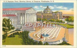 Old Postcard US Supreme Court Showing Library of Congress Washington DC