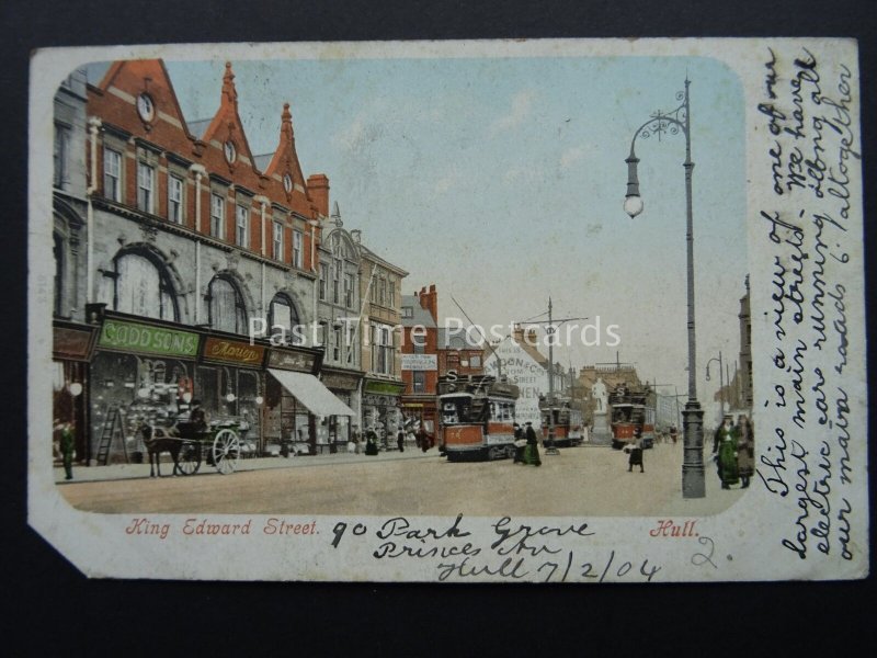 Yorkshire HULL King Edwards Street c1904 Postcard