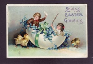 Antique Easter-Children Bursting from Egg postcard Ellen Clapsaddle 1915