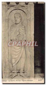 Postcard Old Moissac Cloitre the portal Figure Eveque