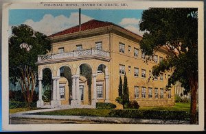 Vintage Postcard 1915-1930 Colonial Hotel, Havre de Grace, Maryland (MD)