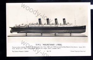 LS2615 - Cunard Liner - Mauretania - built 1906 - postcard