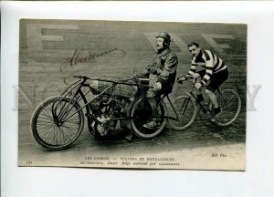 3156726 1908 AUTOGRAPH Coach on Motorcycle HUYBRECHTS cyclist