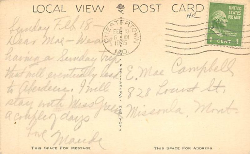 Methodist Episcopal Church Chestertown, Maryland MD Postcards