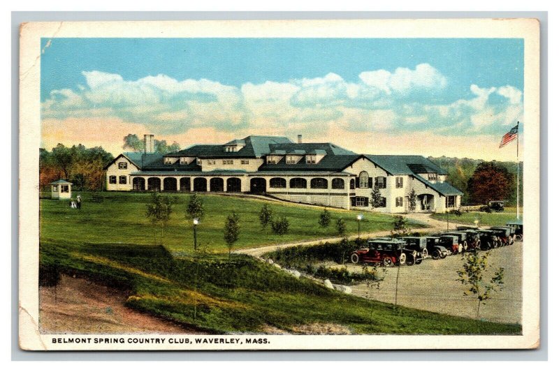 Vintage 1930's Postcard Belmont Spring Country Club Waverley Massachusetts