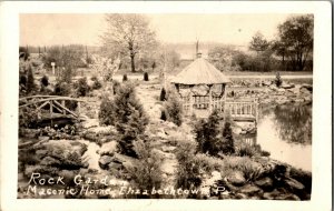 RPPC Rock Garden, Masonic Home, Elizabethtown PA Vintage Postcard J59