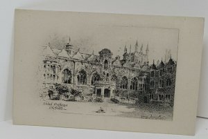 Oriel College Oxford Vintage Postcard