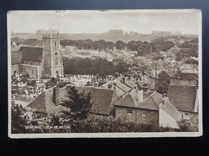 Kent HYTHE A General View showing Church - Old Postcard