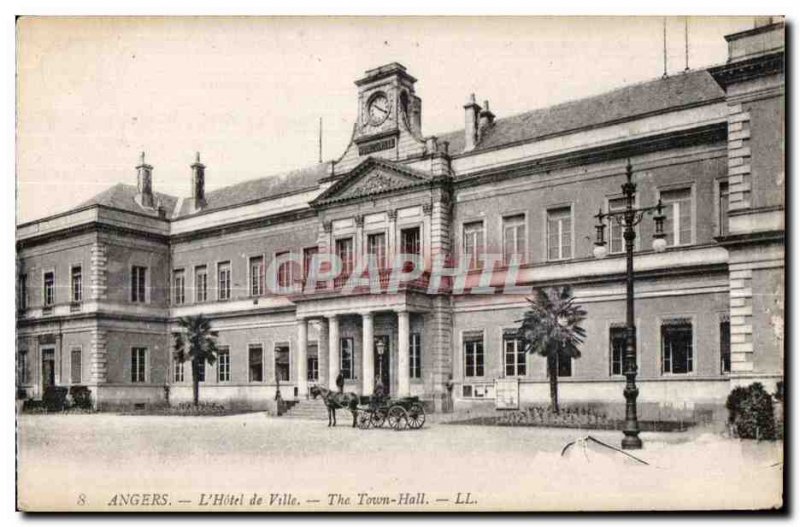 Old Postcard The city of Angers hotel the town hall