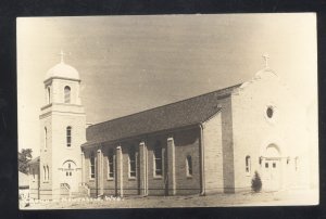 RPPC NEWCASTLE WYOMING CHURCH BUILDING VINTAGE REAL PHOTO POSTCARD