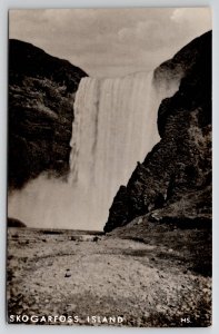 Iceland Skogafross Island Waterfall Postcard J27