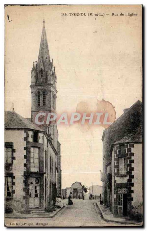 Torfou - Street Church - Old Postcard