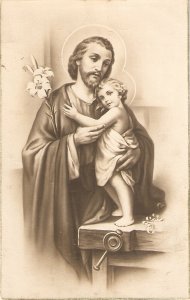 iSan José. St. Joseph Old vintage Spanish religious postcard