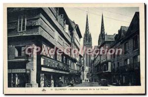 Old Postcard Quimper Old houses in the street Kereon