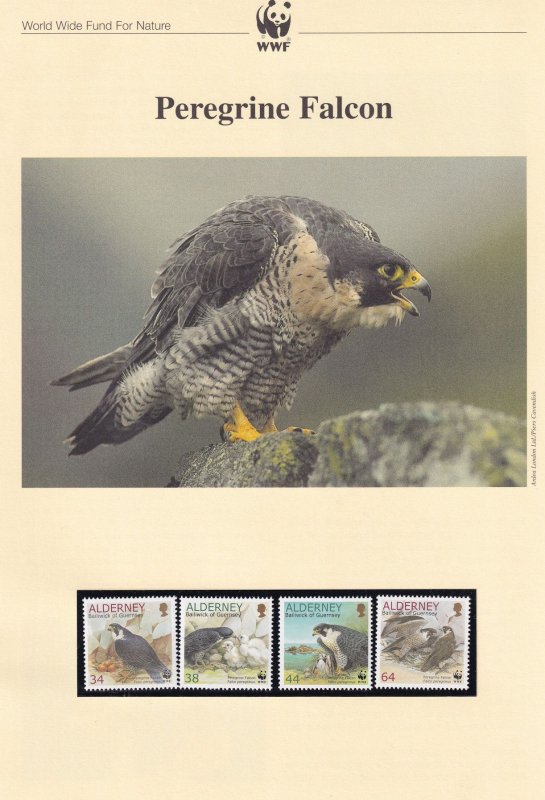 Peregrine Falcon WWF Stamps and Set Of 4 First Day Cover Bundle