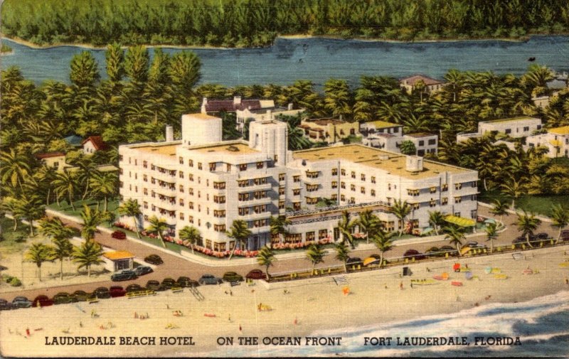 Florida Fort Lauderdale The Lauderdale Beach Hotel On The Ocean Front 1943