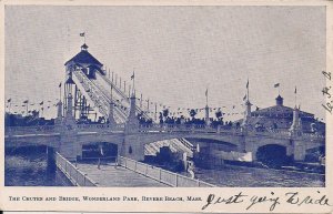 AMUSEMENT PARK, Revere Beach MA 1906, The Chutes & Bridge, Cyano, Local Publish