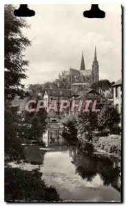 Modern Postcard Chartres View the Massacre Bridge and Cathedral