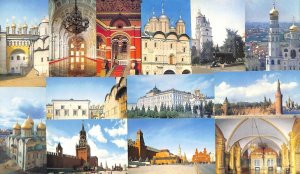 Set of 14 scenic views - The Moscow Kremlin, Russia