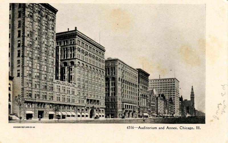 IL - Chicago. Auditorium and Annex circa 1900