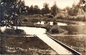 AZO RPPC Real Photo Postcard IN Rome City Kneipp Sanitarium Trout Pools 1910 M40