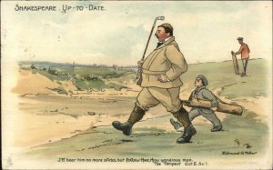 Golf Golfing Comic Caddy - Shakespeare The Tempest TUCK EG Fuller Postcard