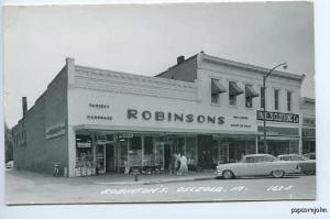 Osceola IA Street Vue Hardware Old Cars RPPC Postcard