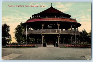 1910 Rochester New York Vintage Postcard Pavilion Highland Park Building Garden