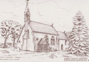 Saint Leonards Church Beaumont Cum Moze Drawing Painting Essex Crafts Postcard