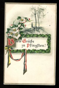 dc633 - GERMANY 1916 Patriotic Pfingsten Pentecost Postcard